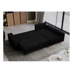 Narożnik DORIAN L - uniwersalny - czarny, sztruks