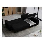 Narożnik DORIAN L - uniwersalny - czarny, sztruks