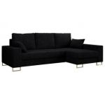 Narożnik DORIAN L - uniwersalny - czarny, sztruks