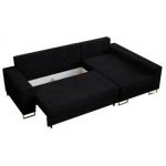 Narożnik DORIAN L - uniwersalny - czarny, sztruks