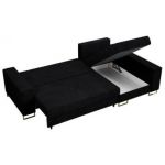 Narożnik DORIAN L - uniwersalny - czarny, sztruks