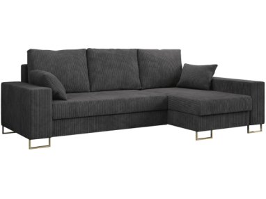 Narożnik DORIAN L - uniwersalny - ciemnoszary, sztruks