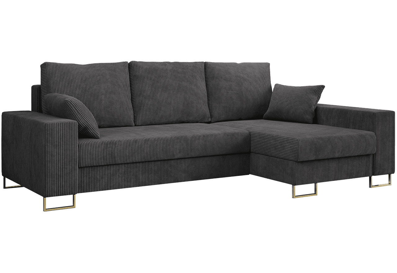 Narożnik DORIAN L - uniwersalny - ciemnoszary, sztruks