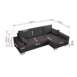 Narożnik DORIAN L - uniwersalny - ciemnoszary, sztruks