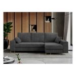 Narożnik DORIAN L - uniwersalny - ciemnoszary, sztruks