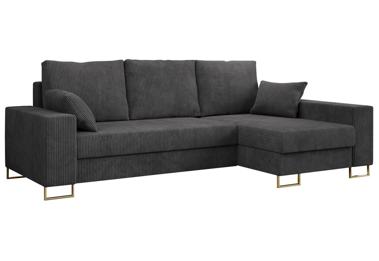 Narożnik DORIAN L - uniwersalny - ciemnoszary, sztruks