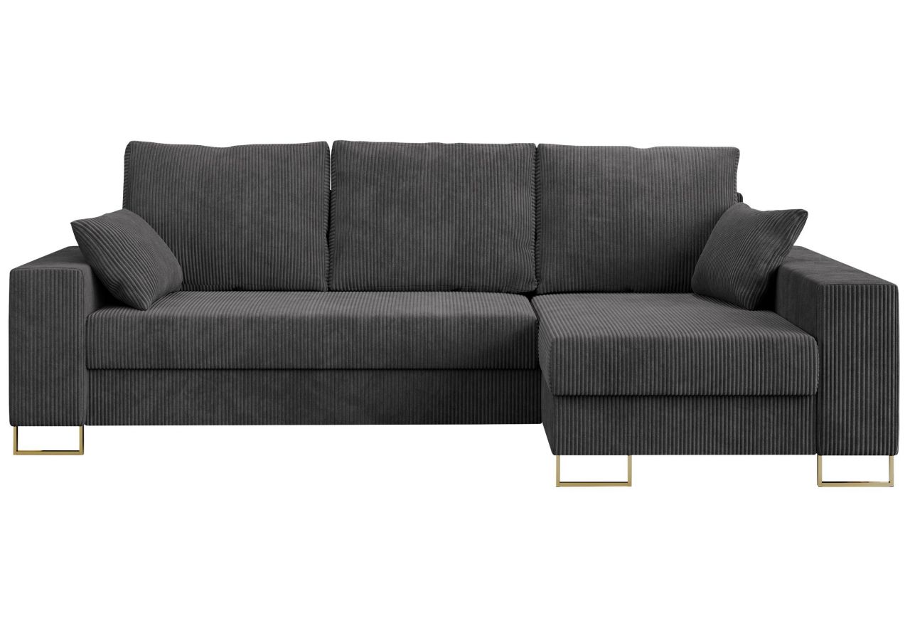 Narożnik DORIAN L - uniwersalny - ciemnoszary, sztruks