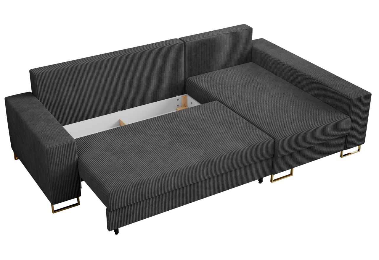 Narożnik DORIAN L - uniwersalny - ciemnoszary, sztruks