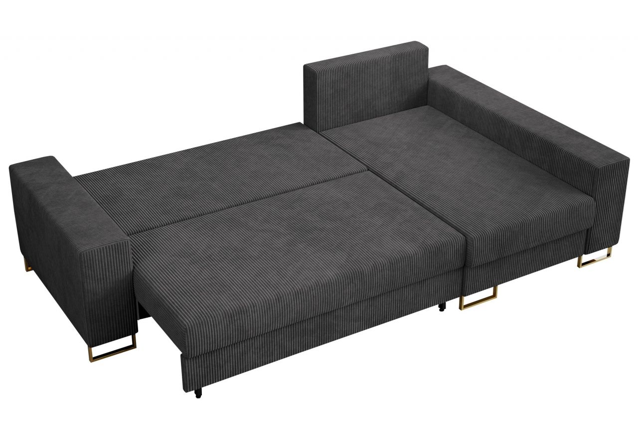 Narożnik DORIAN L - uniwersalny - ciemnoszary, sztruks