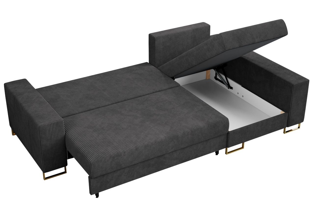 Narożnik DORIAN L - uniwersalny - ciemnoszary, sztruks