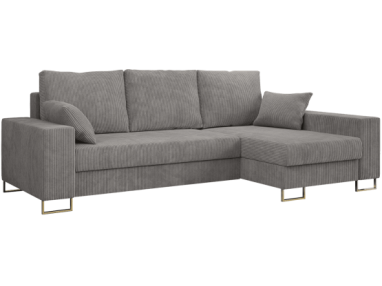 Narożnik DORIAN L - uniwersalny - jasnoszary, sztruks