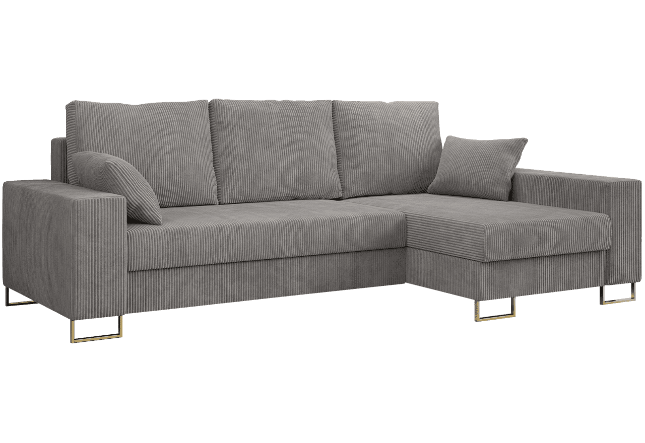 Narożnik DORIAN L - uniwersalny - jasnoszary, sztruks