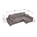 Narożnik DORIAN L - uniwersalny - jasnoszary, sztruks