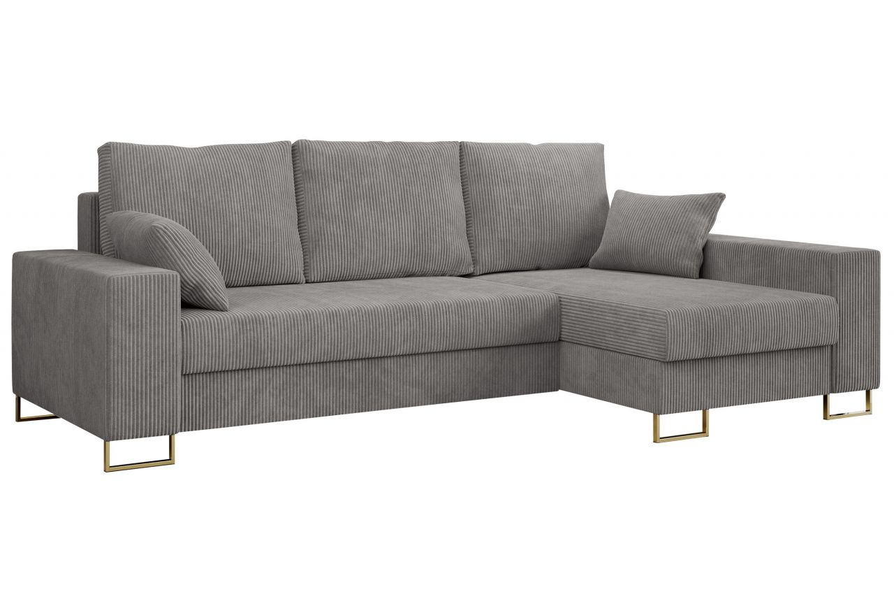 Narożnik DORIAN L - uniwersalny - jasnoszary, sztruks