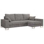 Narożnik DORIAN L - uniwersalny - jasnoszary, sztruks