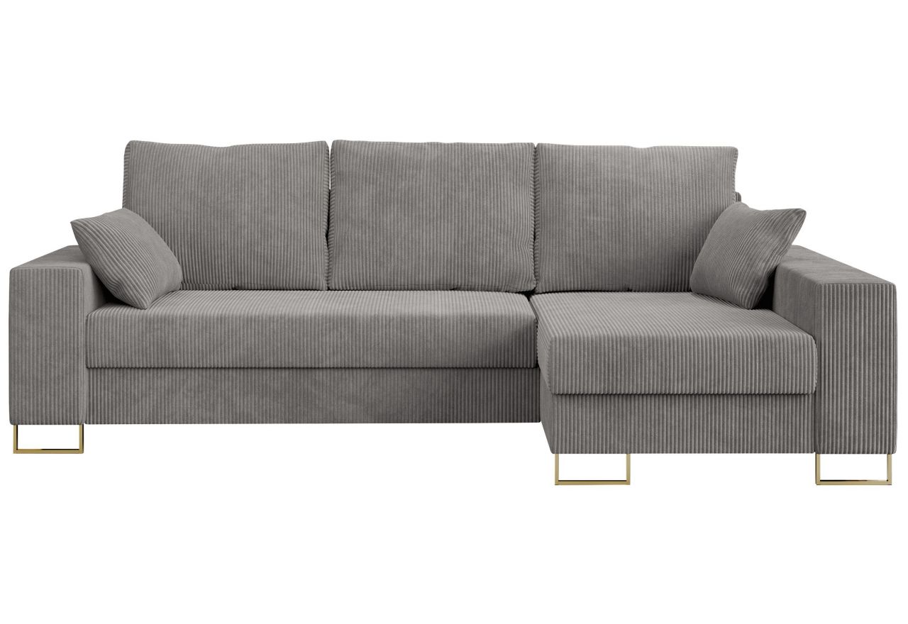 Narożnik DORIAN L - uniwersalny - jasnoszary, sztruks