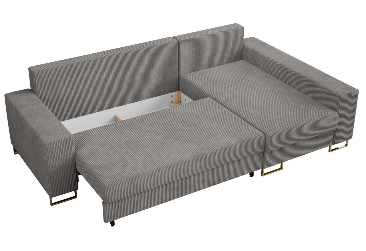 Narożnik DORIAN L - uniwersalny - jasnoszary, sztruks