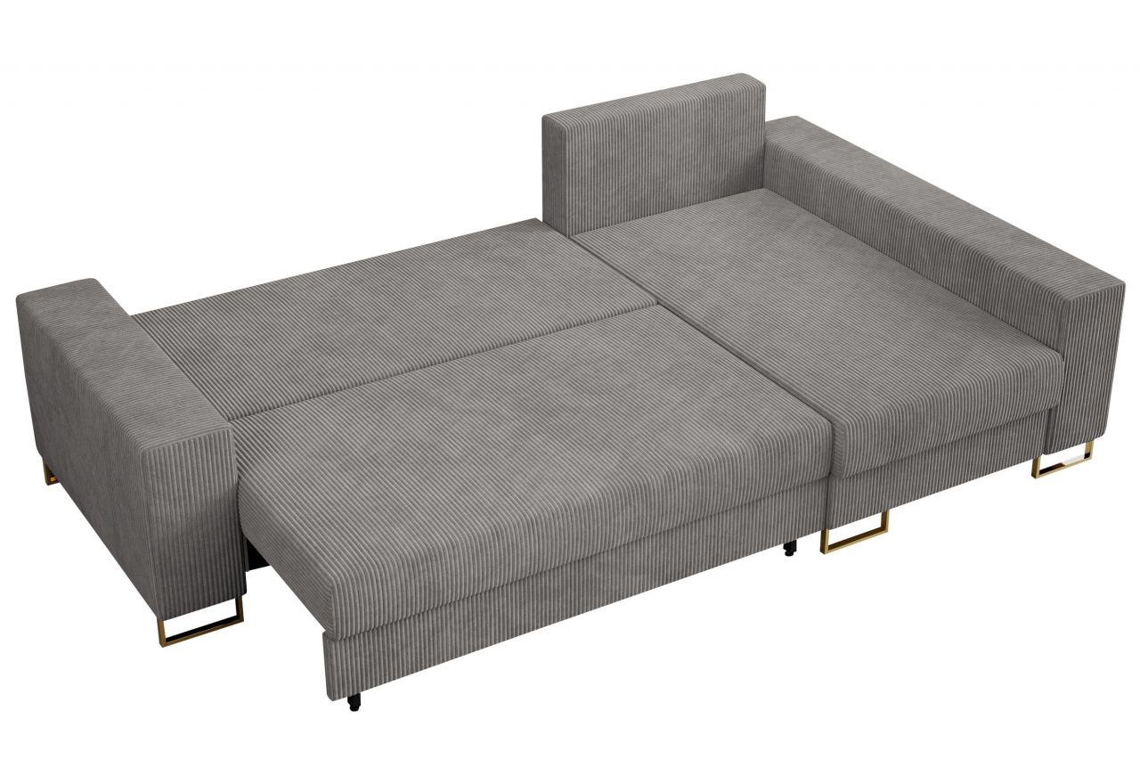 Narożnik DORIAN L - uniwersalny - jasnoszary, sztruks