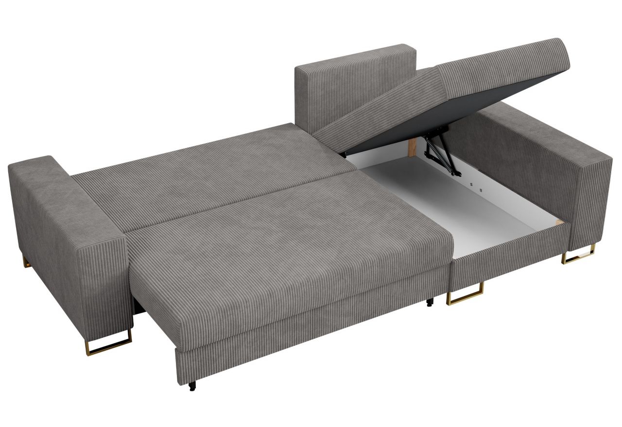 Narożnik DORIAN L - uniwersalny - jasnoszary, sztruks