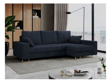 Narożnik DORIAN L - uniwersalny - ciemnoniebieski, sztruks