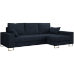 Narożnik DORIAN L - uniwersalny - ciemnoniebieski, sztruks