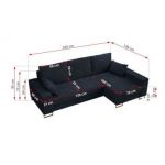 Narożnik DORIAN L - uniwersalny - ciemnoniebieski, sztruks