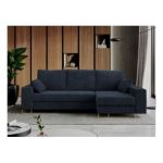 Narożnik DORIAN L - uniwersalny - ciemnoniebieski, sztruks