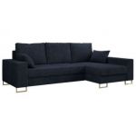 Narożnik DORIAN L - uniwersalny - ciemnoniebieski, sztruks