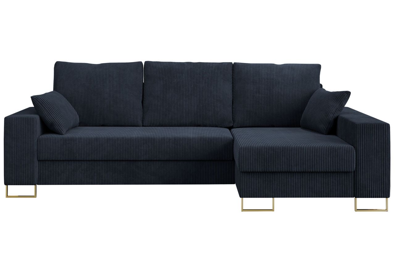 Narożnik DORIAN L - uniwersalny - ciemnoniebieski, sztruks