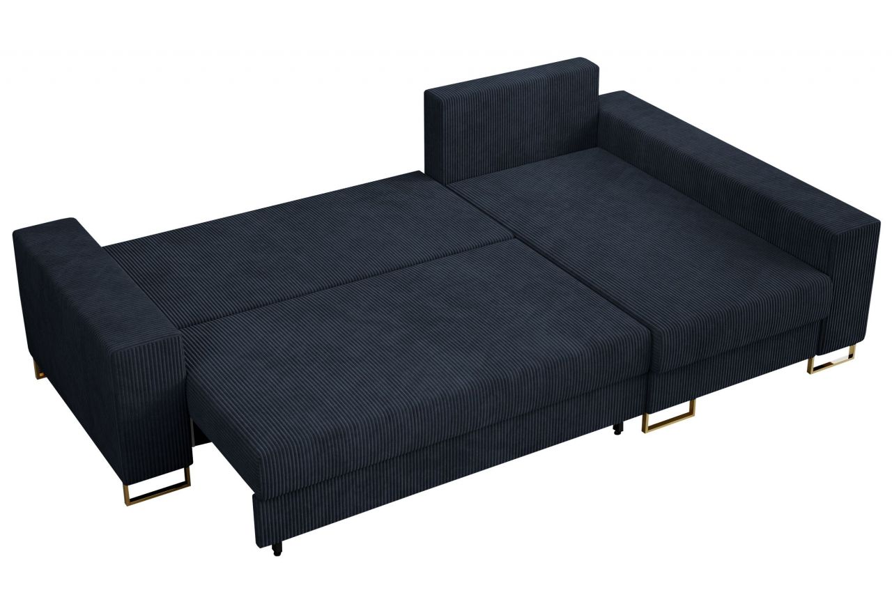 Narożnik DORIAN L - uniwersalny - ciemnoniebieski, sztruks