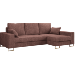 Narożnik DORIAN L - uniwersalny - brązowy, sztruks