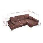 Narożnik DORIAN L - uniwersalny - brązowy, sztruks