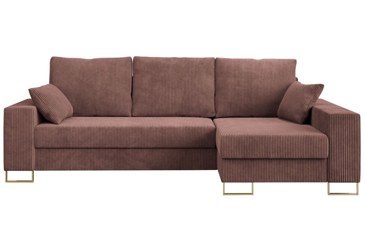 Narożnik DORIAN L - uniwersalny - brązowy, sztruks