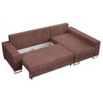 Narożnik DORIAN L - uniwersalny - brązowy, sztruks