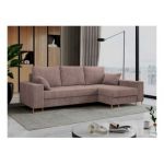 Narożnik DORIAN L - uniwersalny - różowy, sztruks