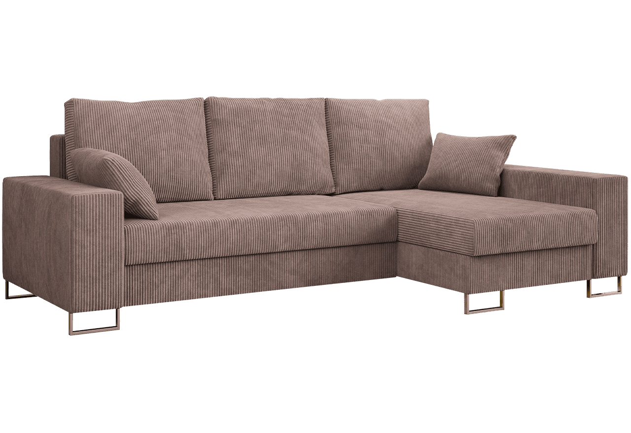 Narożnik DORIAN L - uniwersalny - różowy, sztruks