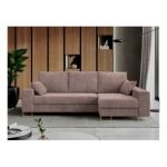 Narożnik DORIAN L - uniwersalny - różowy, sztruks