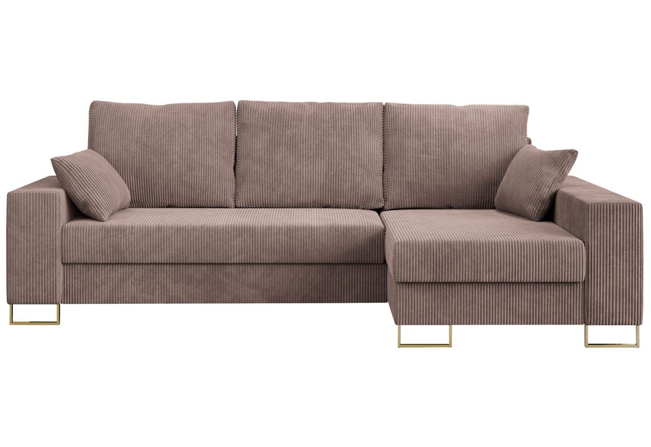 Narożnik DORIAN L - uniwersalny - różowy, sztruks