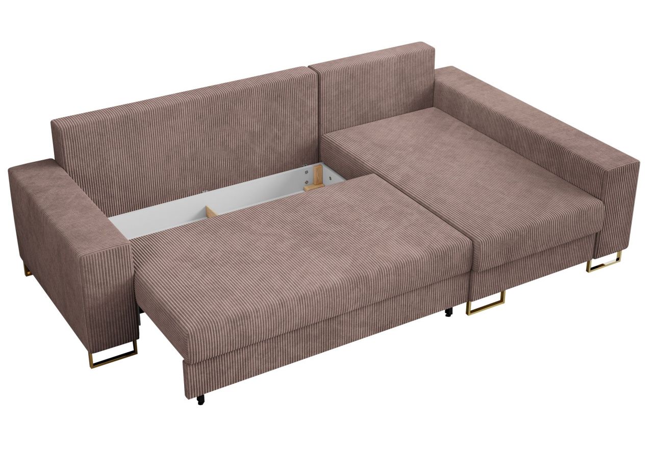 Narożnik DORIAN L - uniwersalny - różowy, sztruks