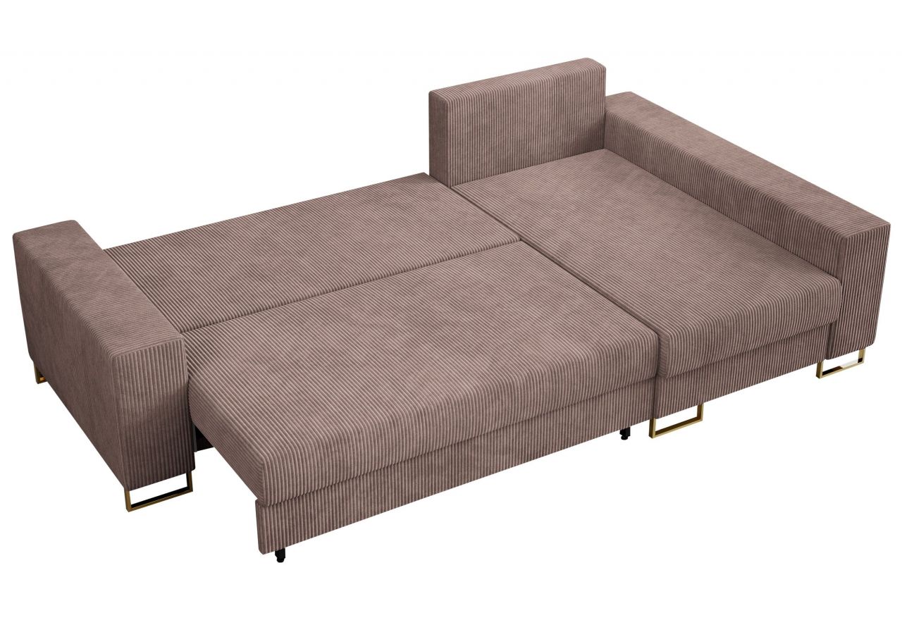 Narożnik DORIAN L - uniwersalny - różowy, sztruks