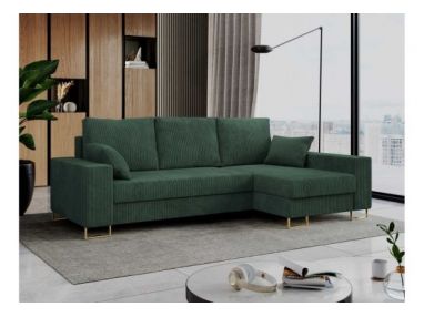 Narożnik DORIAN L - uniwersalny - zielony, sztruks