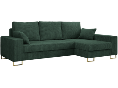 Narożnik DORIAN L - uniwersalny - zielony, sztruks