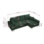 Narożnik DORIAN L - uniwersalny - zielony, sztruks