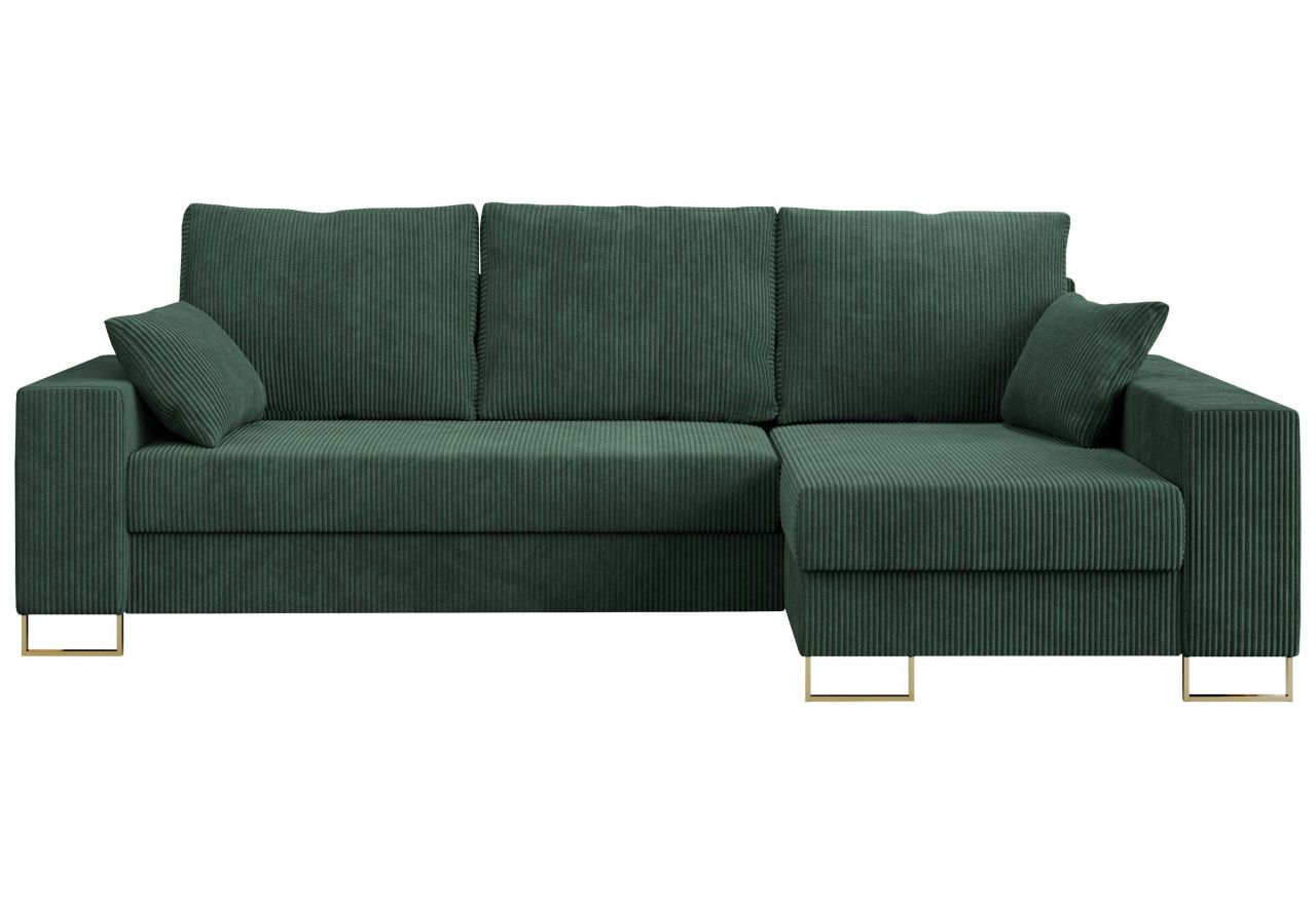 Narożnik DORIAN L - uniwersalny - zielony, sztruks