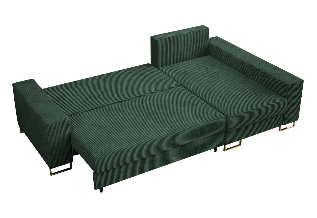 Narożnik DORIAN L - uniwersalny - zielony, sztruks