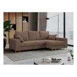 Narożnik DORIAN L - uniwersalny - jasnobrązowy, sztruks