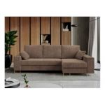 Narożnik DORIAN L - uniwersalny - jasnobrązowy, sztruks