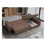 Narożnik DORIAN L - uniwersalny - jasnobrązowy, sztruks