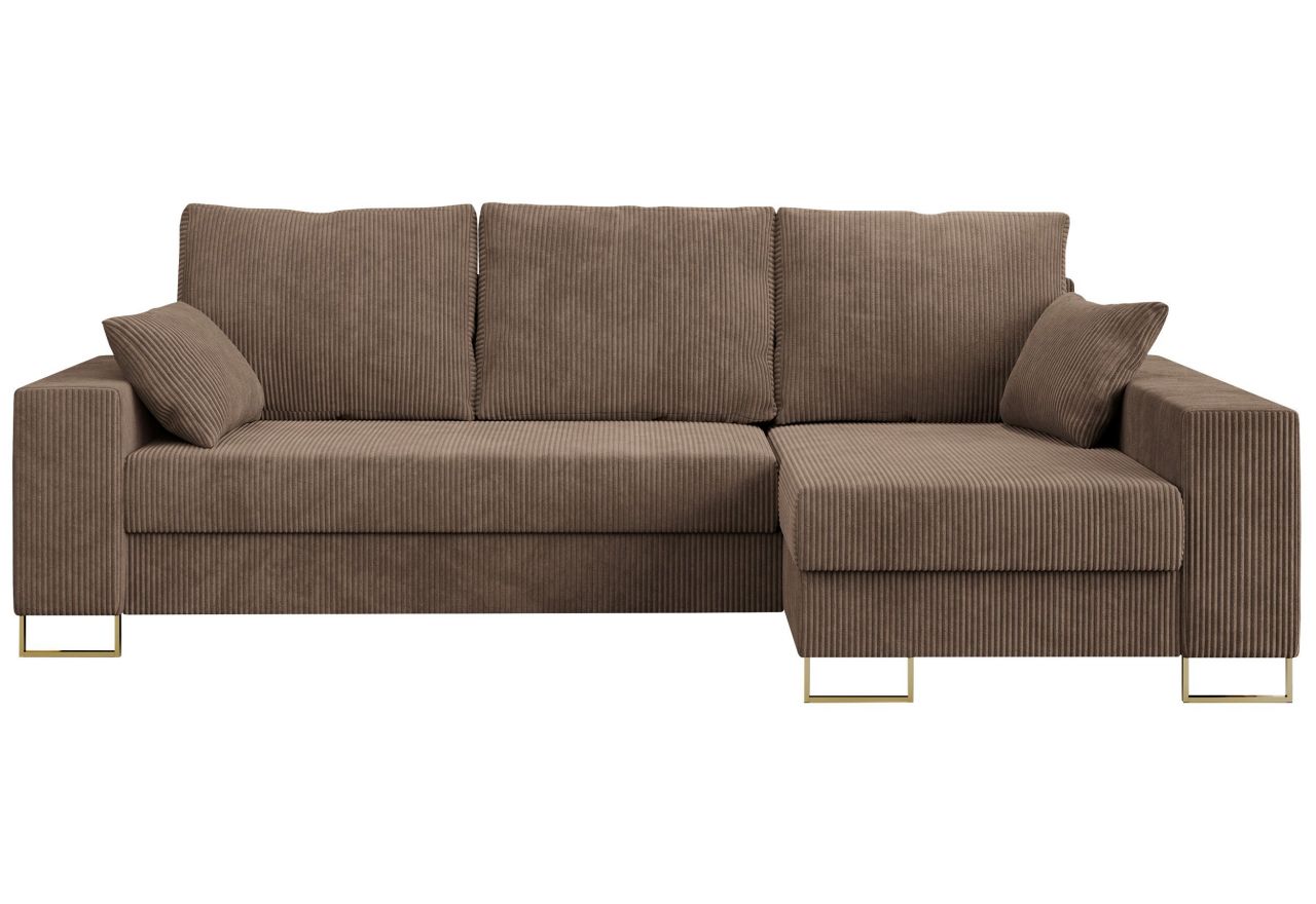 Narożnik DORIAN L - uniwersalny - jasnobrązowy, sztruks