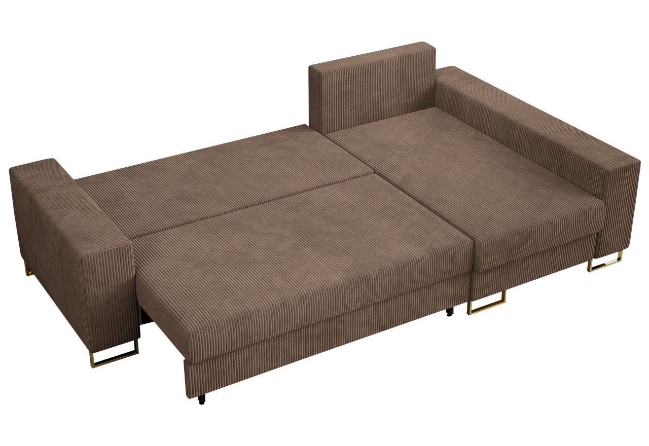 Narożnik DORIAN L - uniwersalny - jasnobrązowy, sztruks